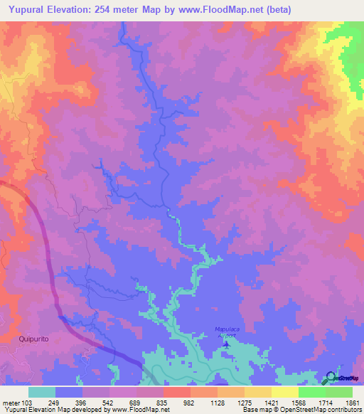 Yupural,Honduras Elevation Map
