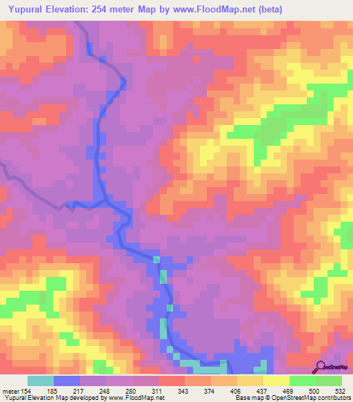 Yupural,Honduras Elevation Map