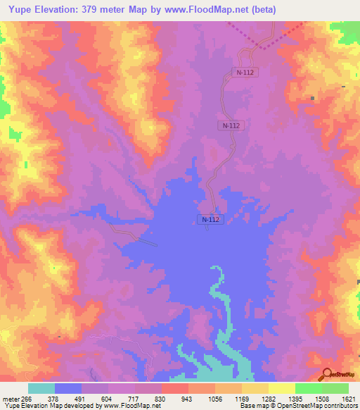 Yupe,Honduras Elevation Map
