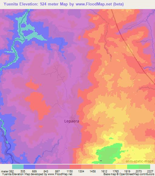 Yuenita,Honduras Elevation Map