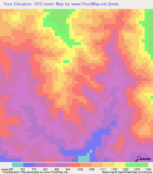 Yore,Honduras Elevation Map