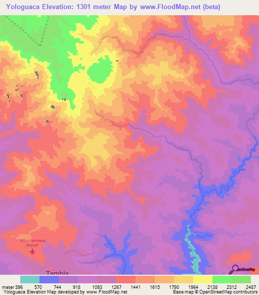 Yologuaca,Honduras Elevation Map
