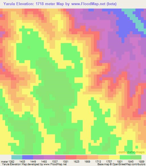 Yarula,Honduras Elevation Map