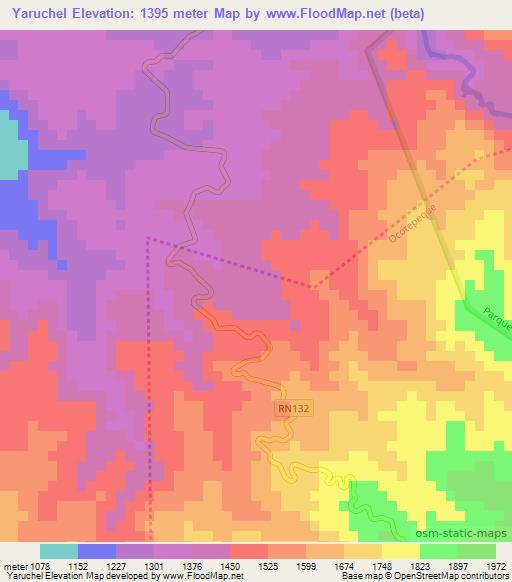 Yaruchel,Honduras Elevation Map