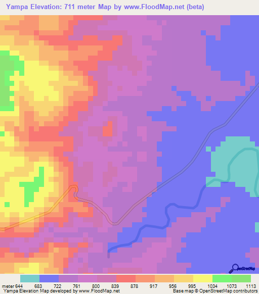 Yampa,Honduras Elevation Map