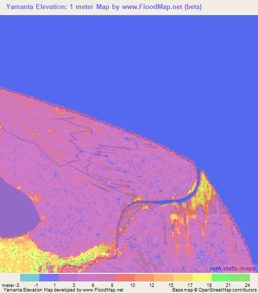 Yamanta,Honduras Elevation Map