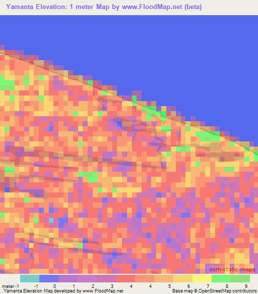 Yamanta,Honduras Elevation Map