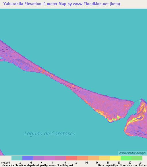 Yahurabila,Honduras Elevation Map