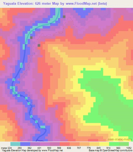 Yaguala,Honduras Elevation Map