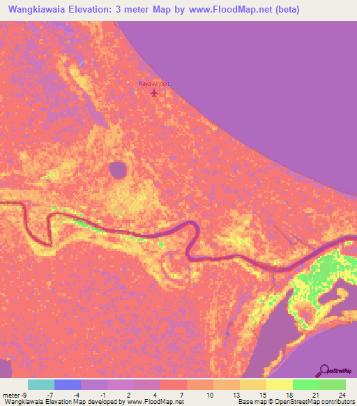 Wangkiawaia,Honduras Elevation Map