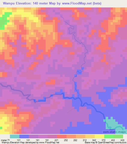 Wampu,Honduras Elevation Map