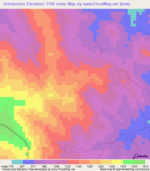 Volcancitos,Honduras Elevation Map
