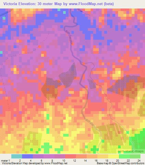 Victoria,Honduras Elevation Map