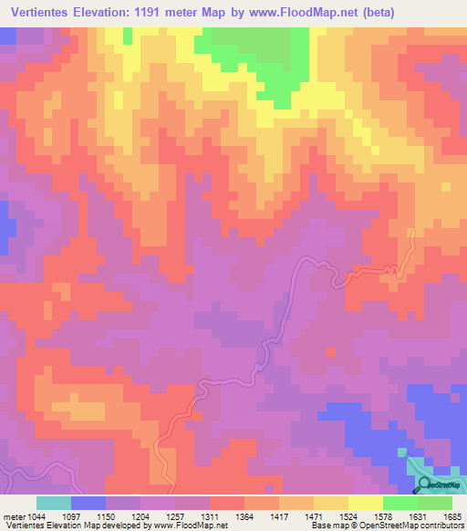 Vertientes,Honduras Elevation Map