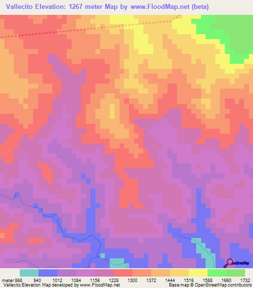Vallecito,Honduras Elevation Map