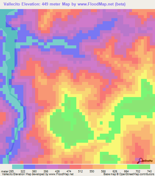 Vallecito,Honduras Elevation Map