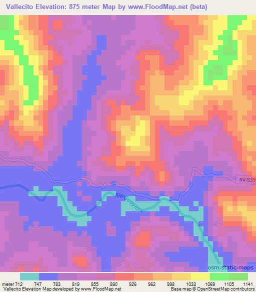Vallecito,Honduras Elevation Map