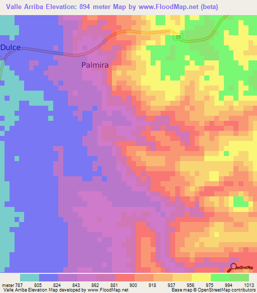 Valle Arriba,Honduras Elevation Map