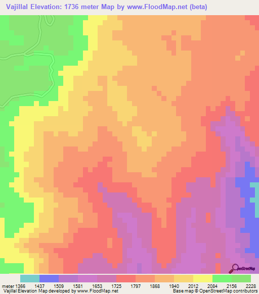 Vajillal,Honduras Elevation Map