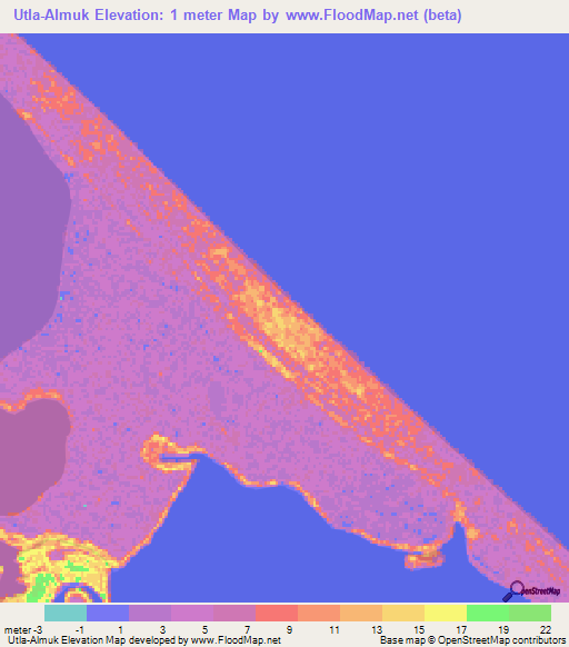 Utla-Almuk,Honduras Elevation Map