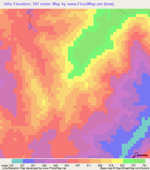 Utila,Honduras Elevation Map
