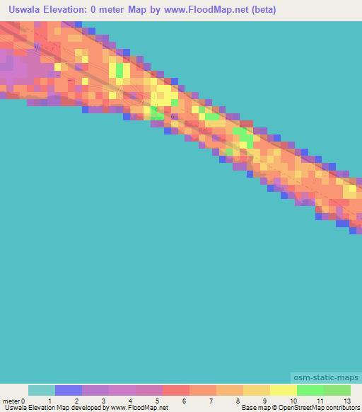 Uswala,Honduras Elevation Map