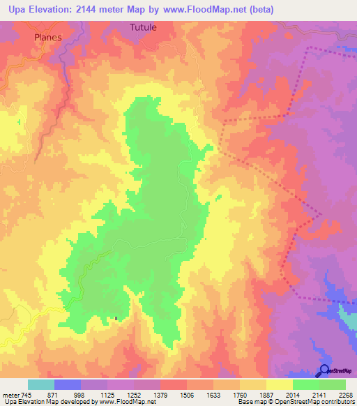 Upa,Honduras Elevation Map