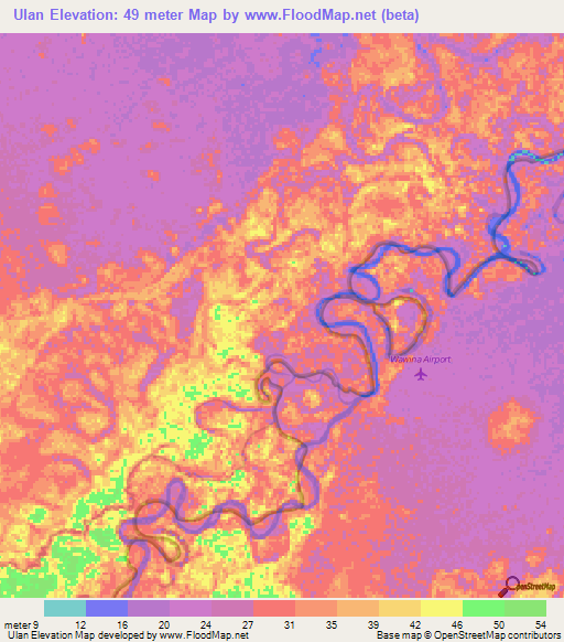 Ulan,Honduras Elevation Map