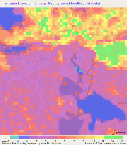 Twitamta,Honduras Elevation Map