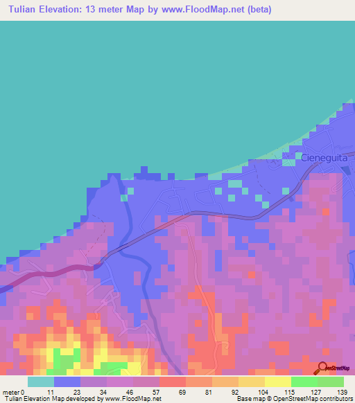 Tulian,Honduras Elevation Map
