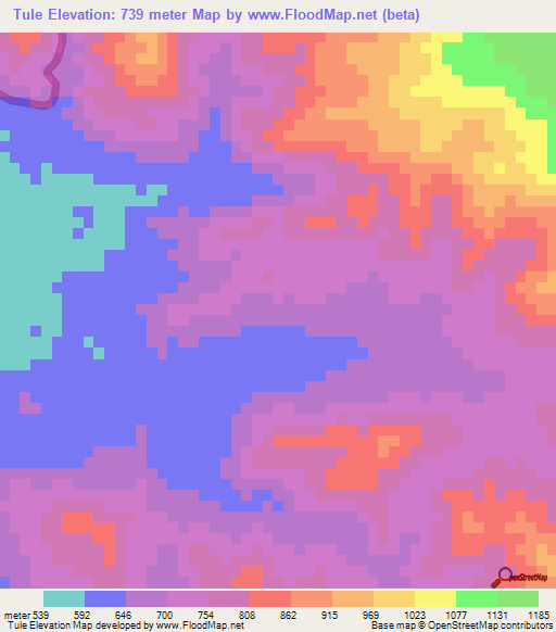 Tule,Honduras Elevation Map