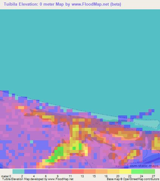 Tuibila,Honduras Elevation Map