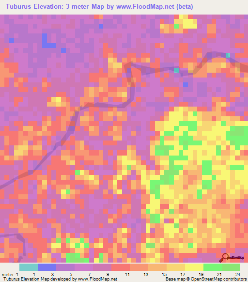 Tuburus,Honduras Elevation Map