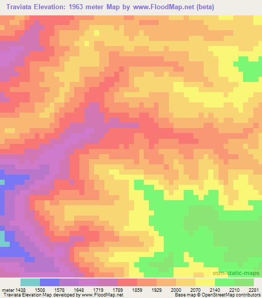 Traviata,Honduras Elevation Map