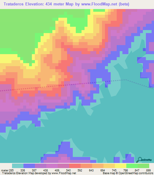 Trataderos,Honduras Elevation Map