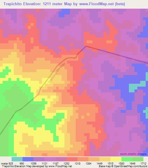 Trapichito,Honduras Elevation Map