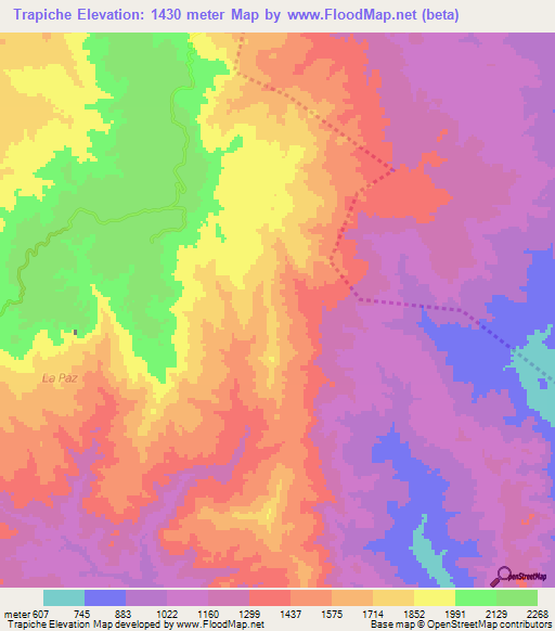 Trapiche,Honduras Elevation Map