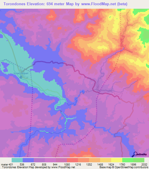 Torondones,Honduras Elevation Map