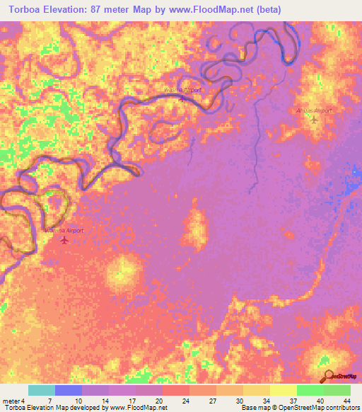 Torboa,Honduras Elevation Map
