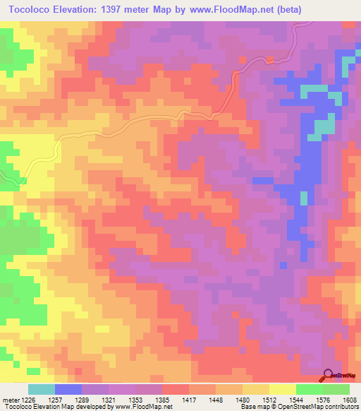 Tocoloco,Honduras Elevation Map