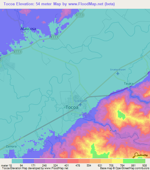 Tocoa,Honduras Elevation Map