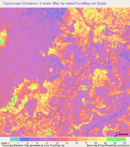 Tiquiurraya,Honduras Elevation Map