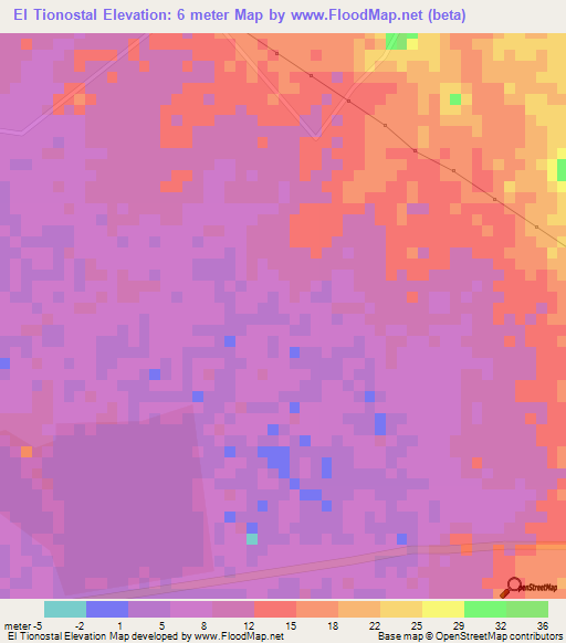 El Tionostal,Honduras Elevation Map