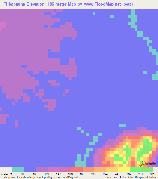 Tilbapaune,Honduras Elevation Map
