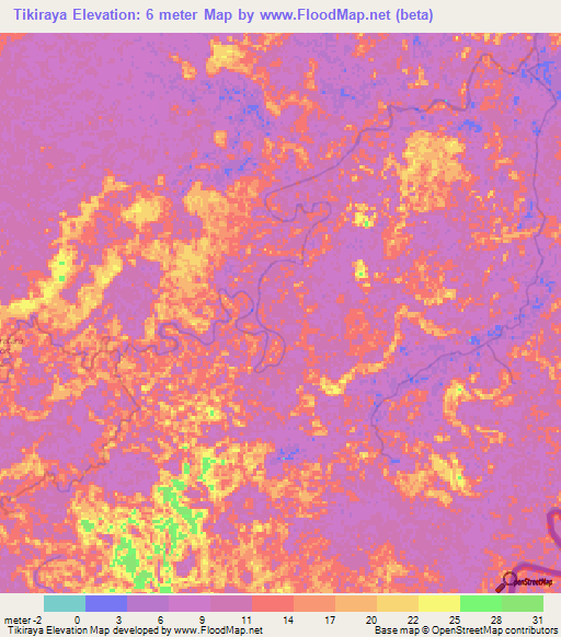 Tikiraya,Honduras Elevation Map
