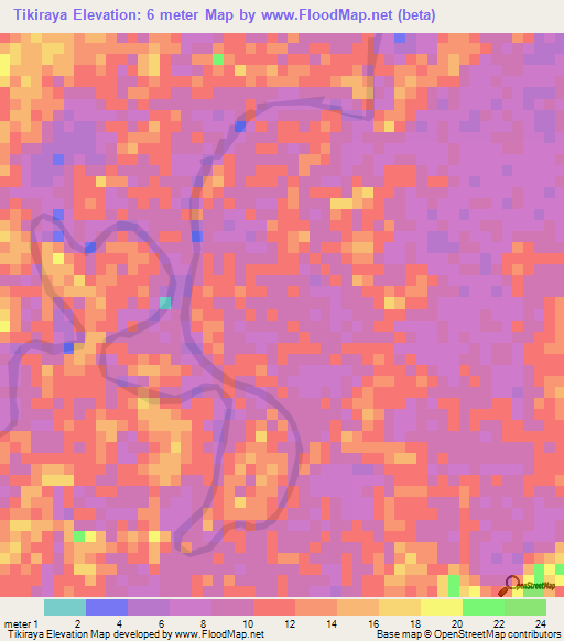 Tikiraya,Honduras Elevation Map