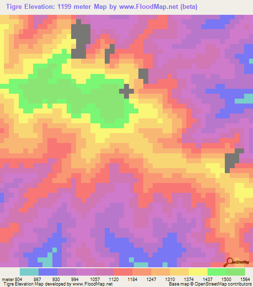 Tigre,Honduras Elevation Map