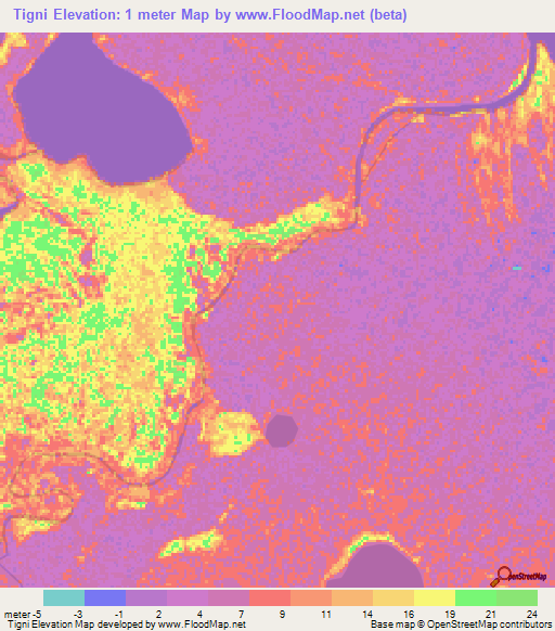 Tigni,Honduras Elevation Map