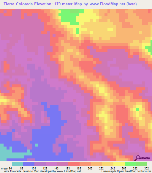 Tierra Colorada,Honduras Elevation Map