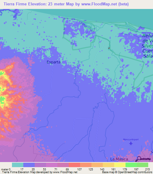 Tierra Firme,Honduras Elevation Map